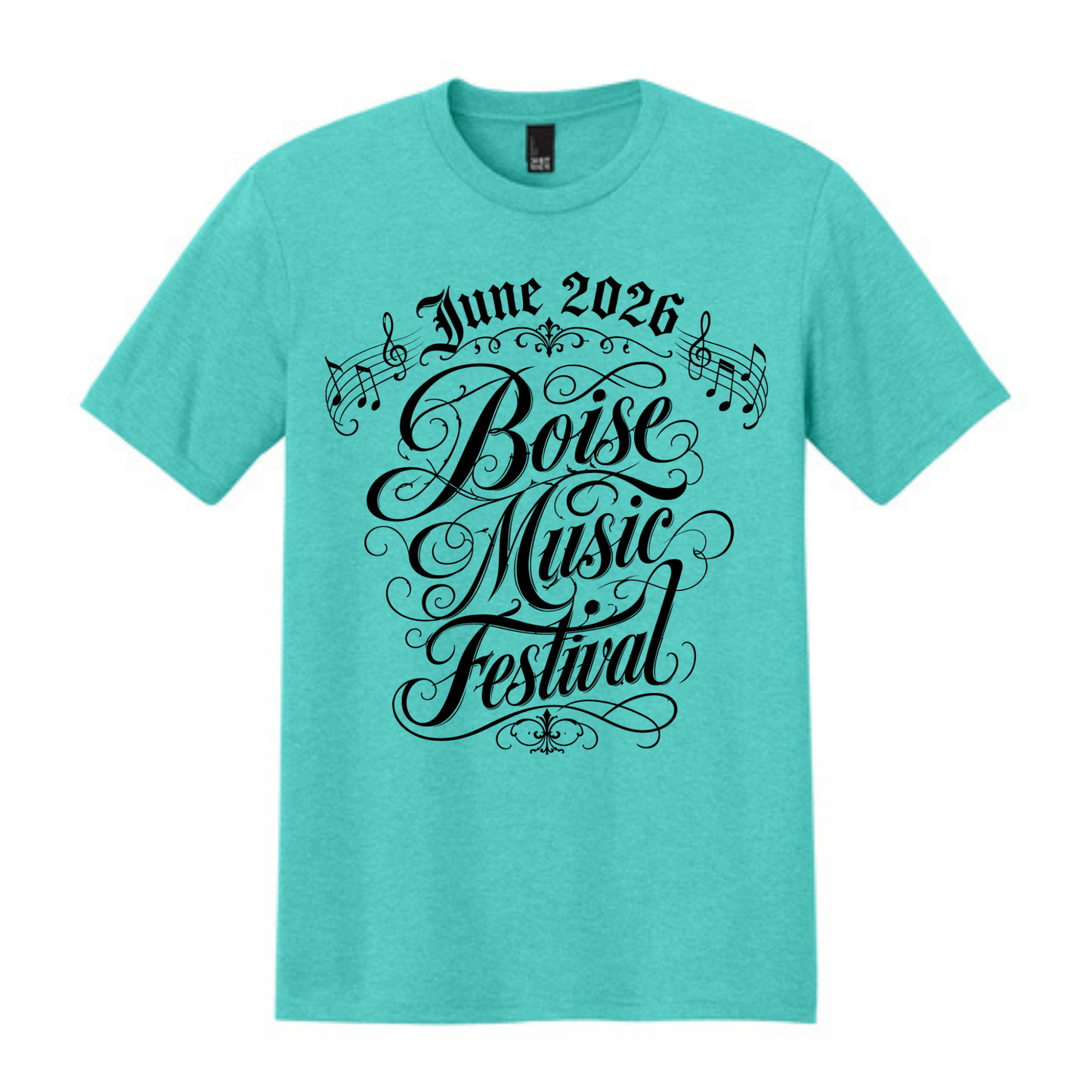 BMF 2026 - District® Perfect Tri® Tee - AQUA HEATHER