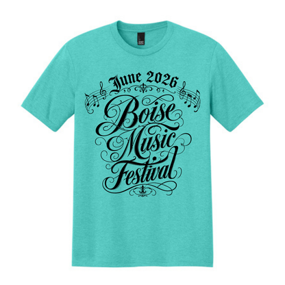 BMF 2026 - District® Perfect Tri® Tee - AQUA HEATHER