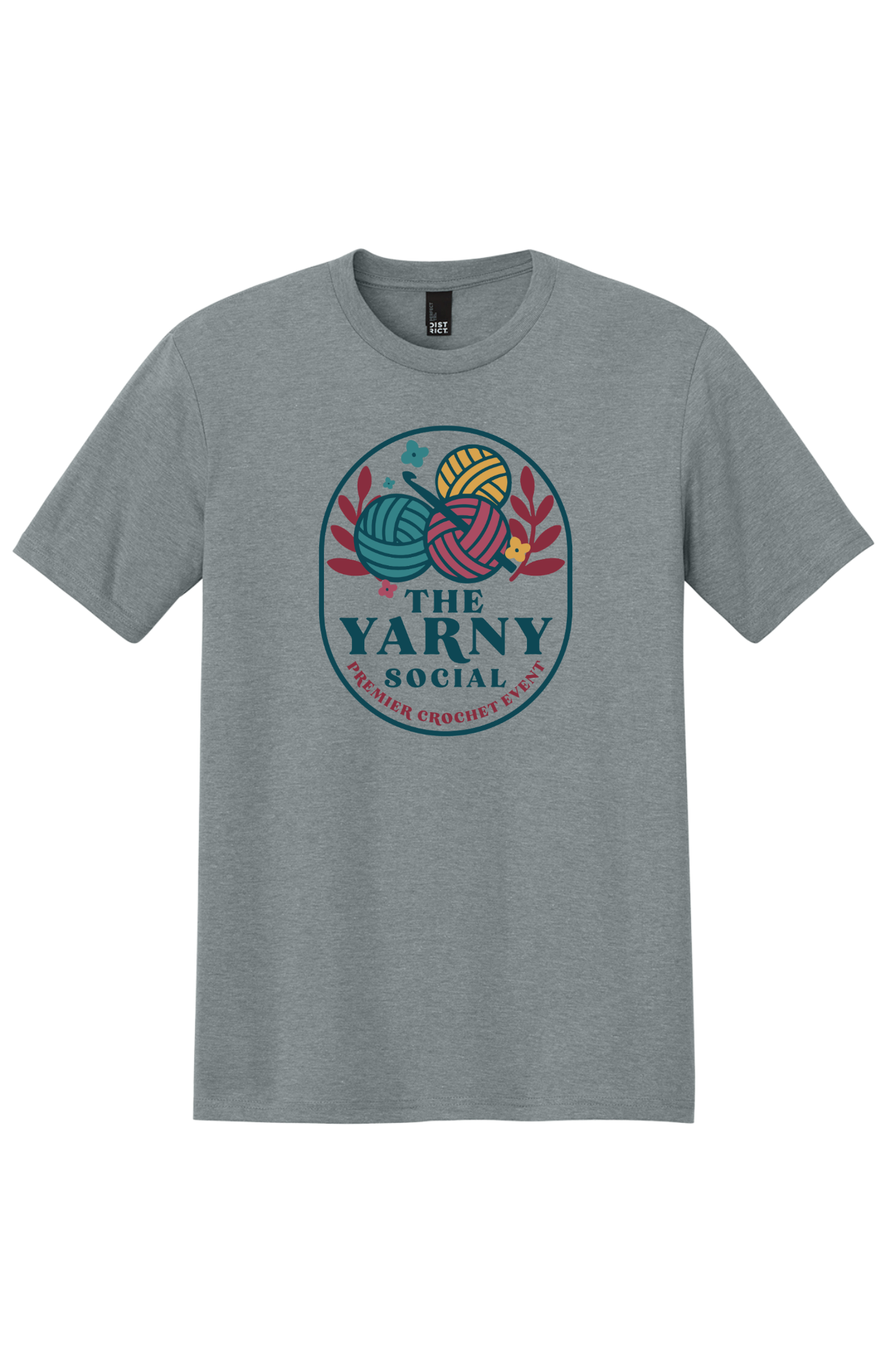 Yarny Social - Short Sleeve Tee - Heathered Grey