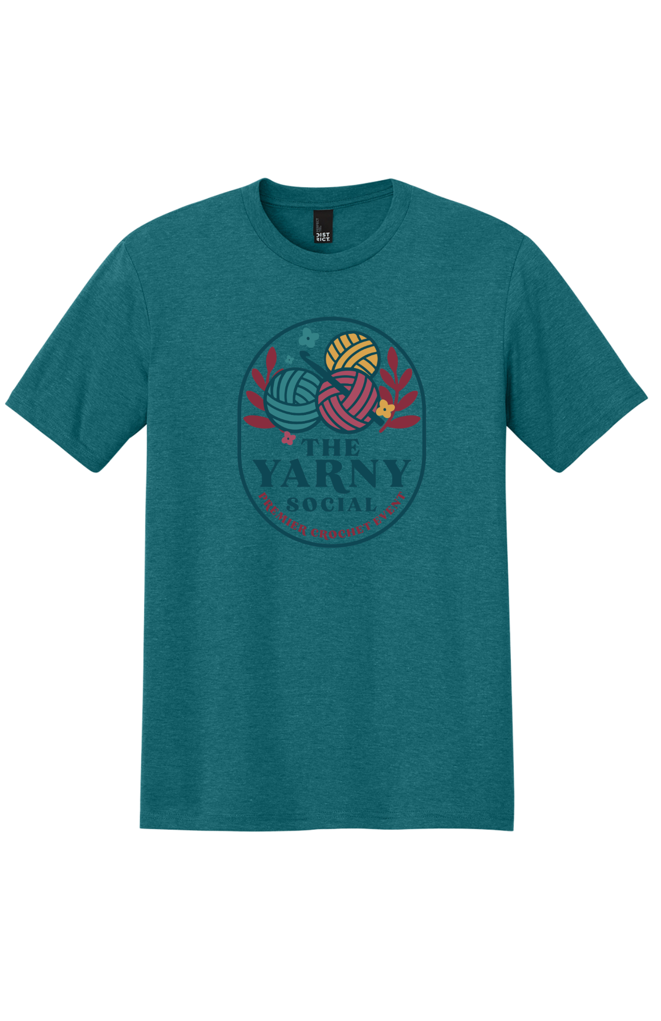 Yarny Social - Short Sleeve Tee - Heathered Teal