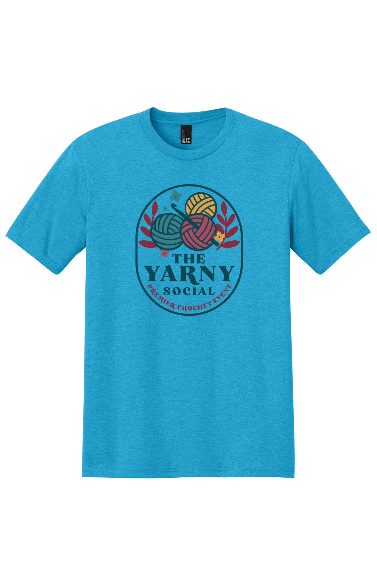 Yarny Social - Short Sleeve Tee - Heathered Turquoise