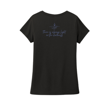 Light the Night for Hope - Women's V-Neck Tee - Black