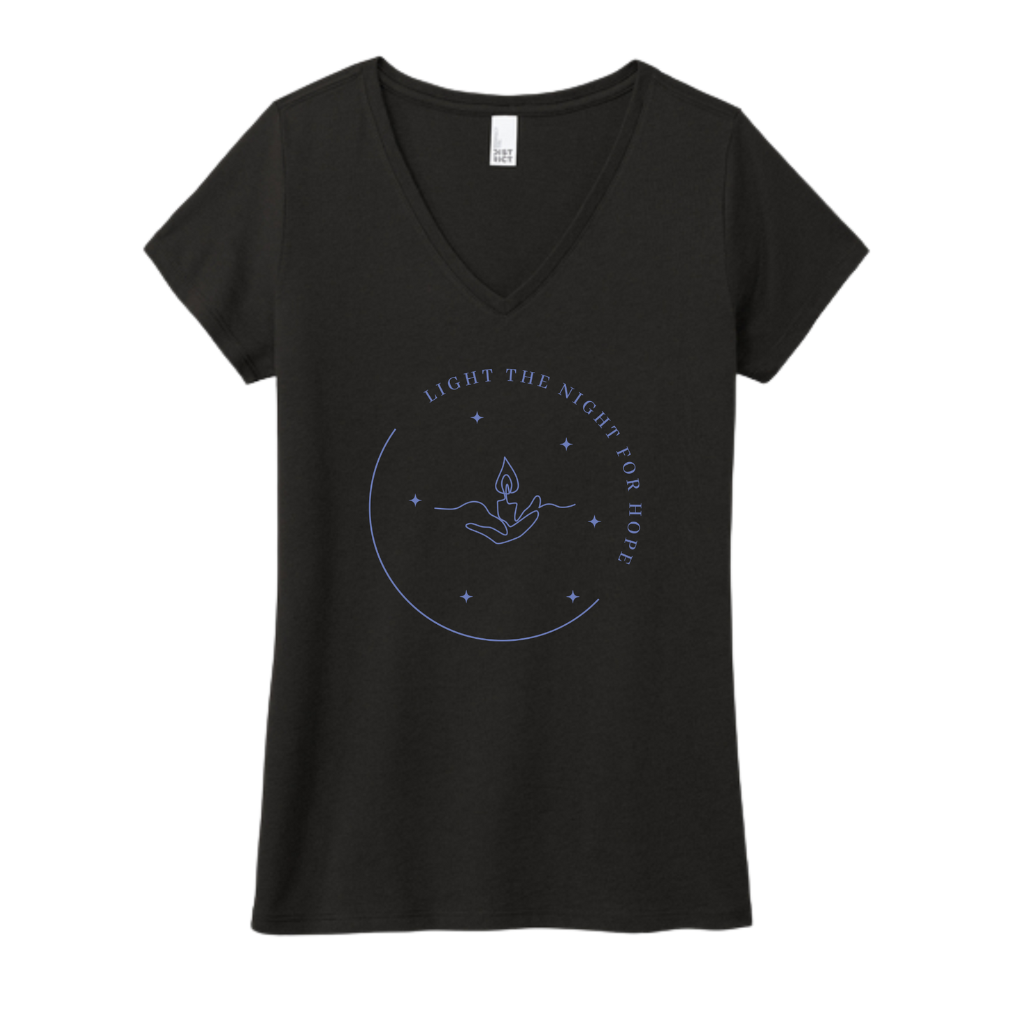 Light the Night for Hope - Women's V-Neck Tee - Black