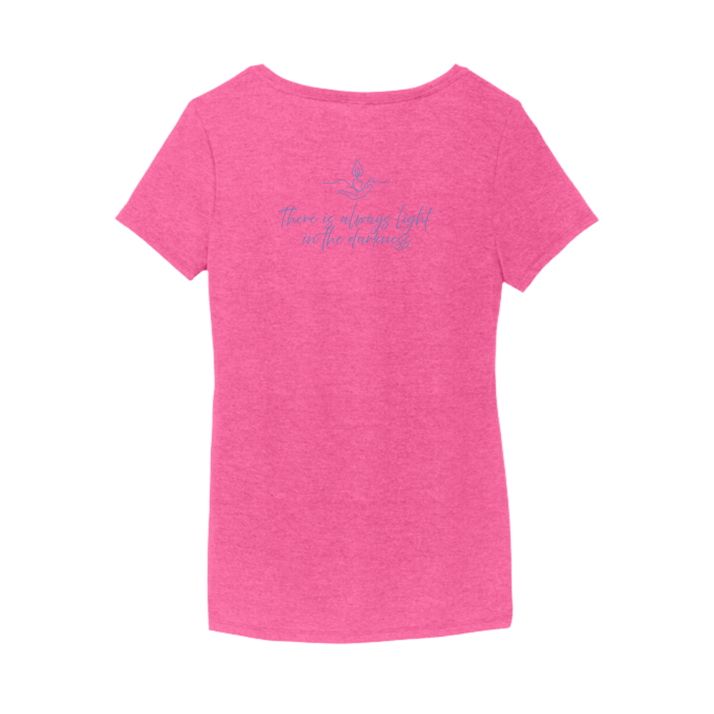 Light the Night for Hope - Women's V-Neck Tee - Fuchsia Frost