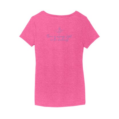 Light the Night for Hope - Women's V-Neck Tee - Fuchsia Frost