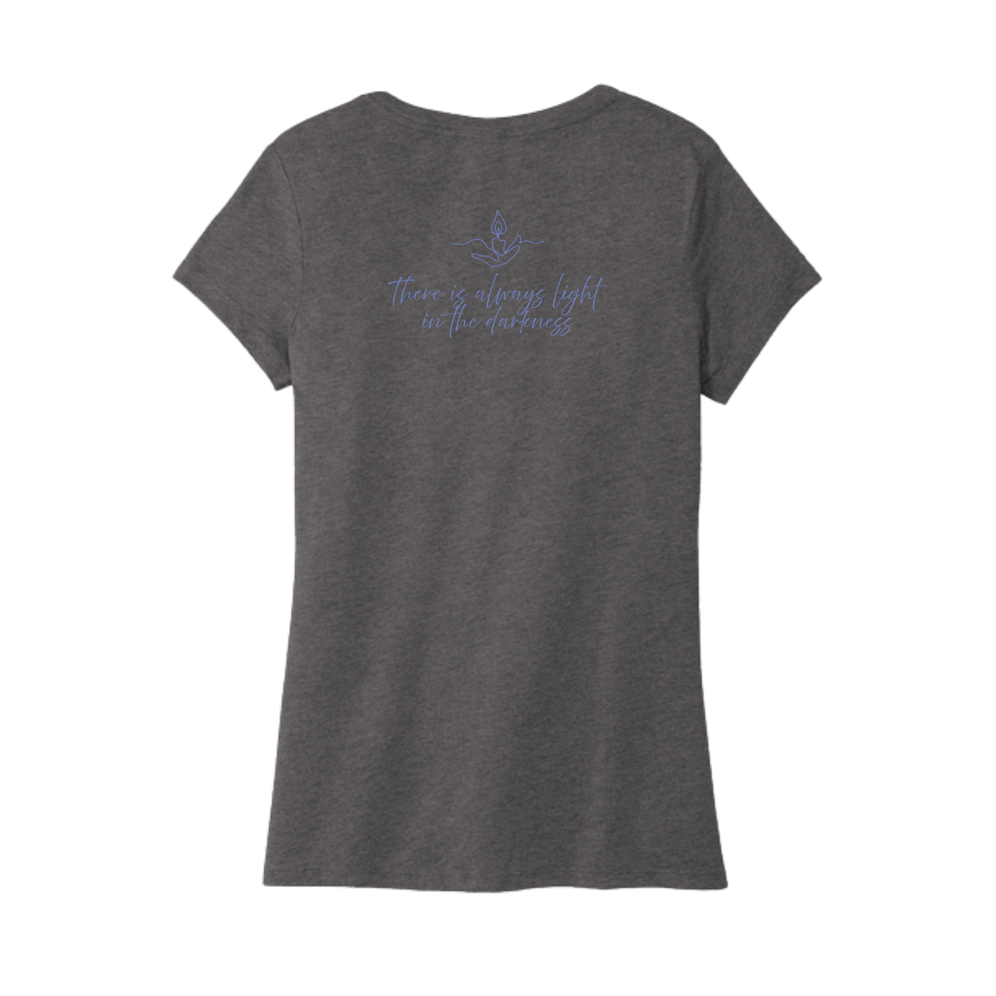 Light the Night for Hope - Women's V-Neck Tee - Heathered Charcoal