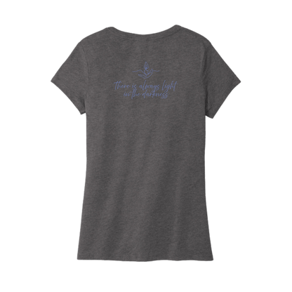 Light the Night for Hope - Women's V-Neck Tee - Heathered Charcoal