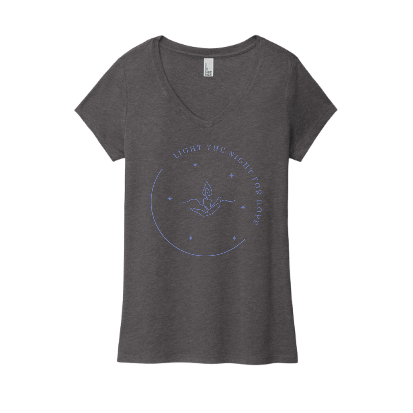 Light the Night for Hope - Women's V-Neck Tee - Heathered Charcoal