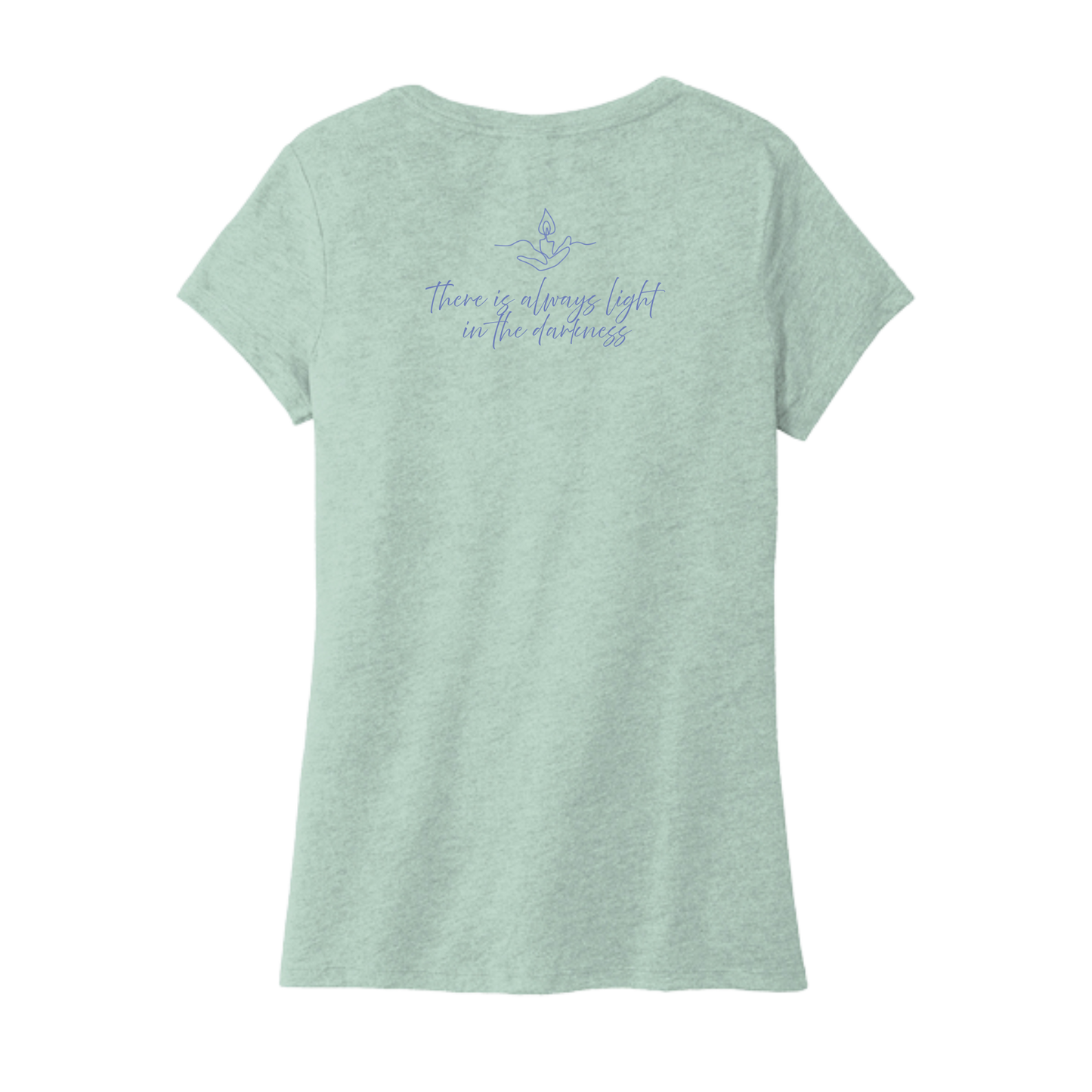 Light the Night for Hope - Women's V-Neck Tee - Heathered Dusty Sage