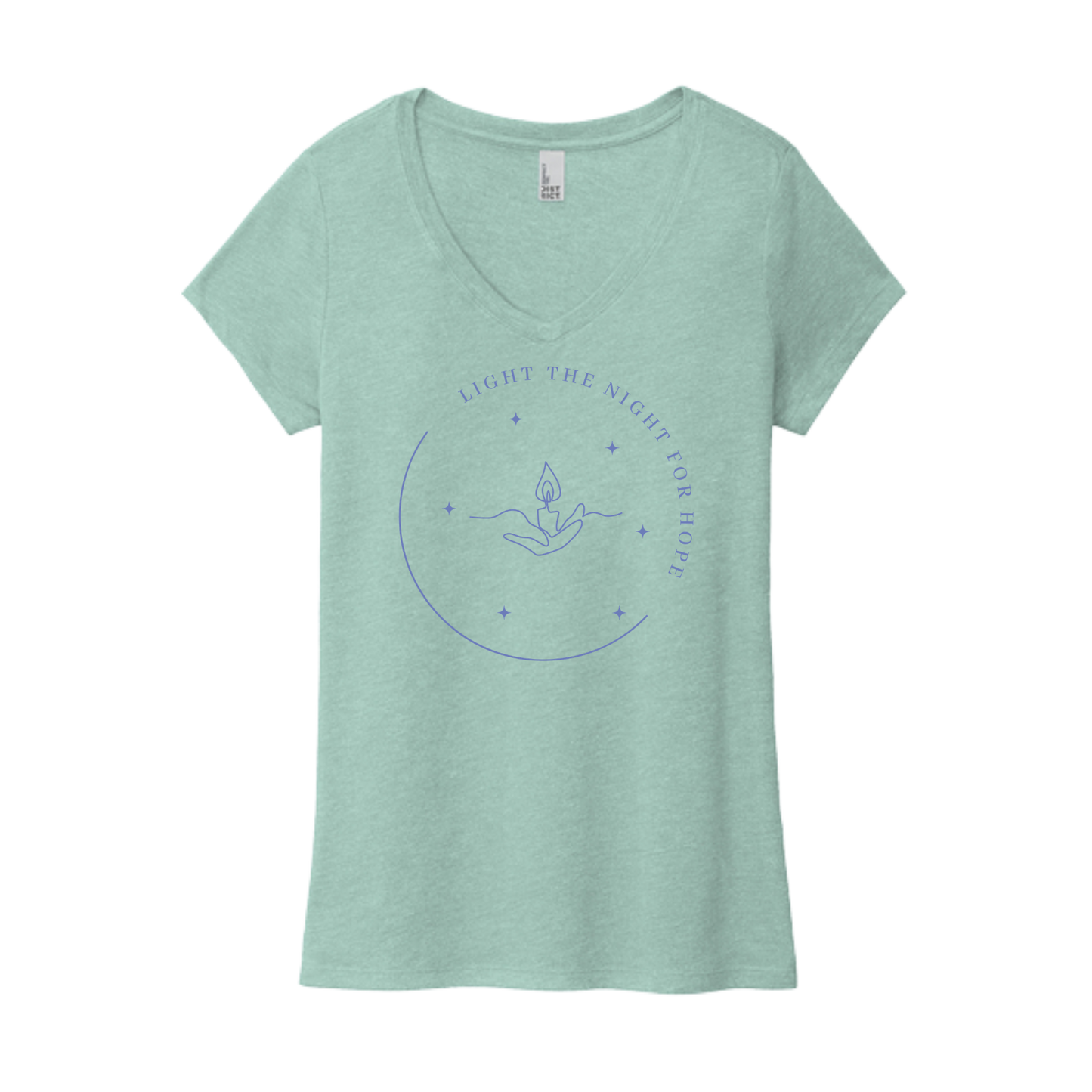 Light the Night for Hope - Women's V-Neck Tee - Heathered Dusty Sage