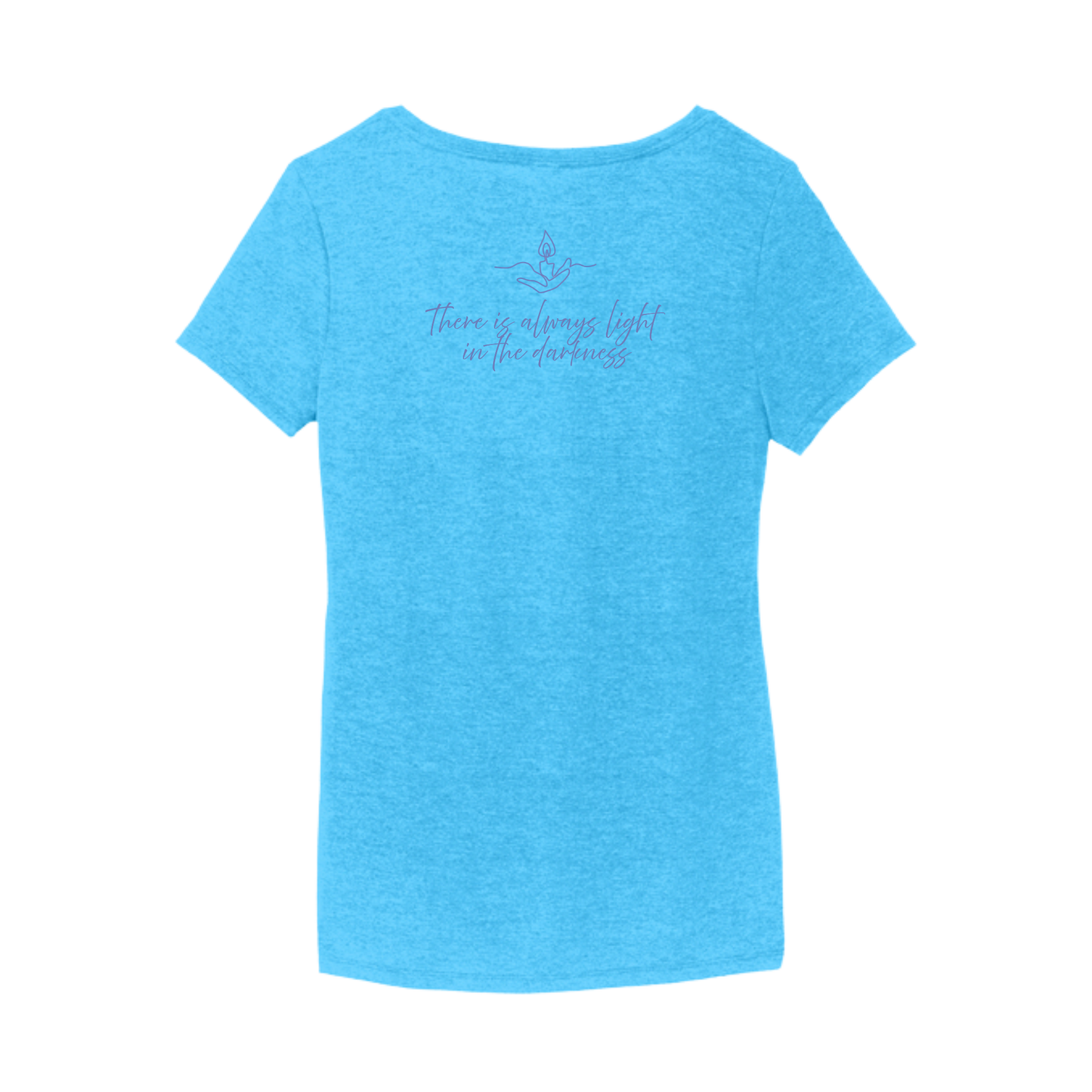 Light the Night for Hope - Women's V-Neck Tee - Turquoise Frost