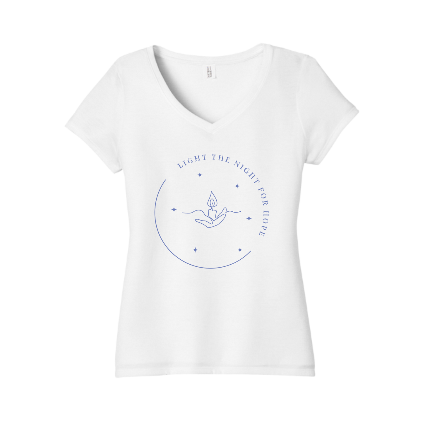 Light the Night for Hope - Women's V-Neck Tee - White