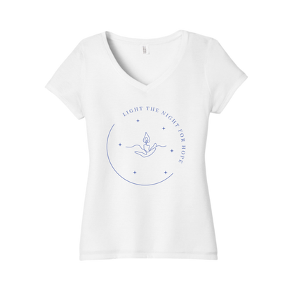 Light the Night for Hope - Women's V-Neck Tee - White