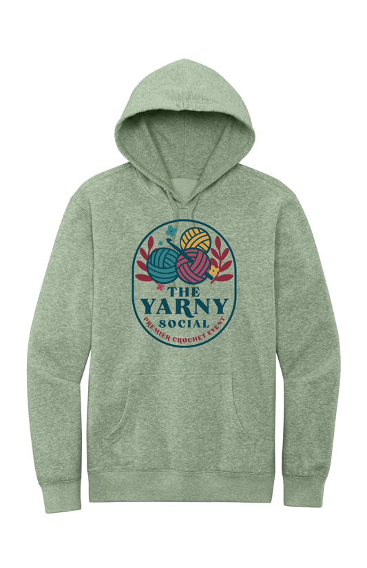 Yarny Social - Fleece Hoodie - Heathered Dusty Sage