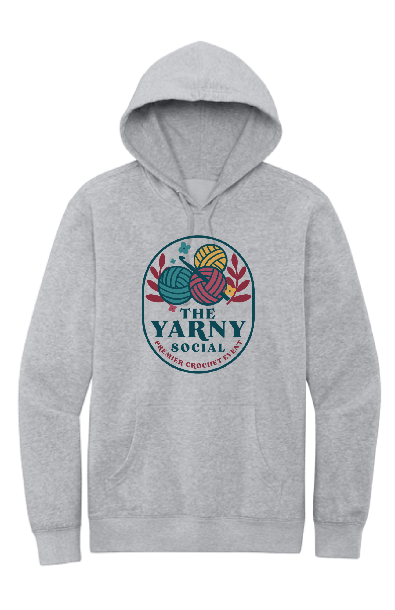 Yarny Social - Fleece Hoodie - Light Heather Grey