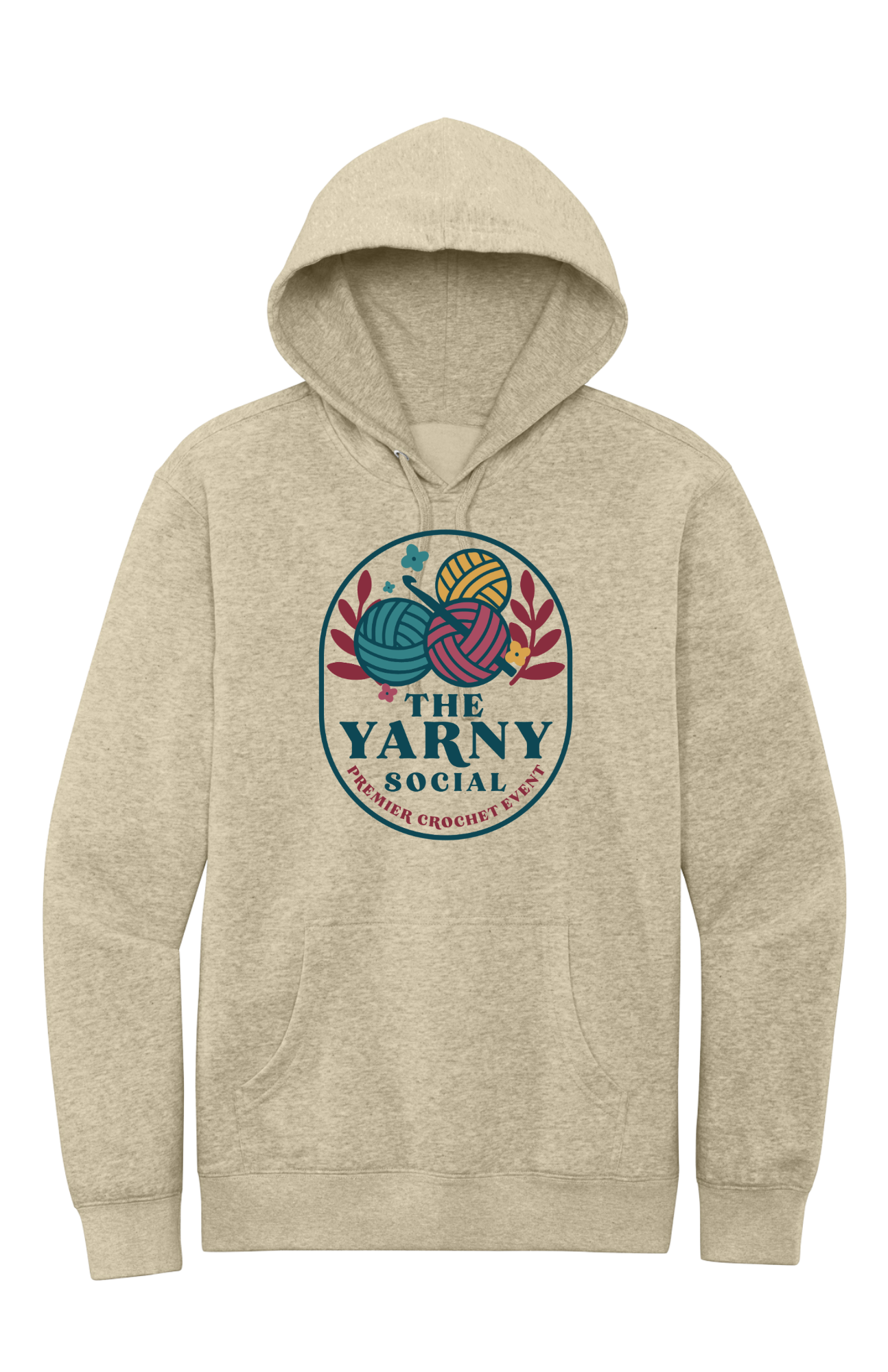 Yarny Social - Fleece Hoodie - Oatmeal Heather