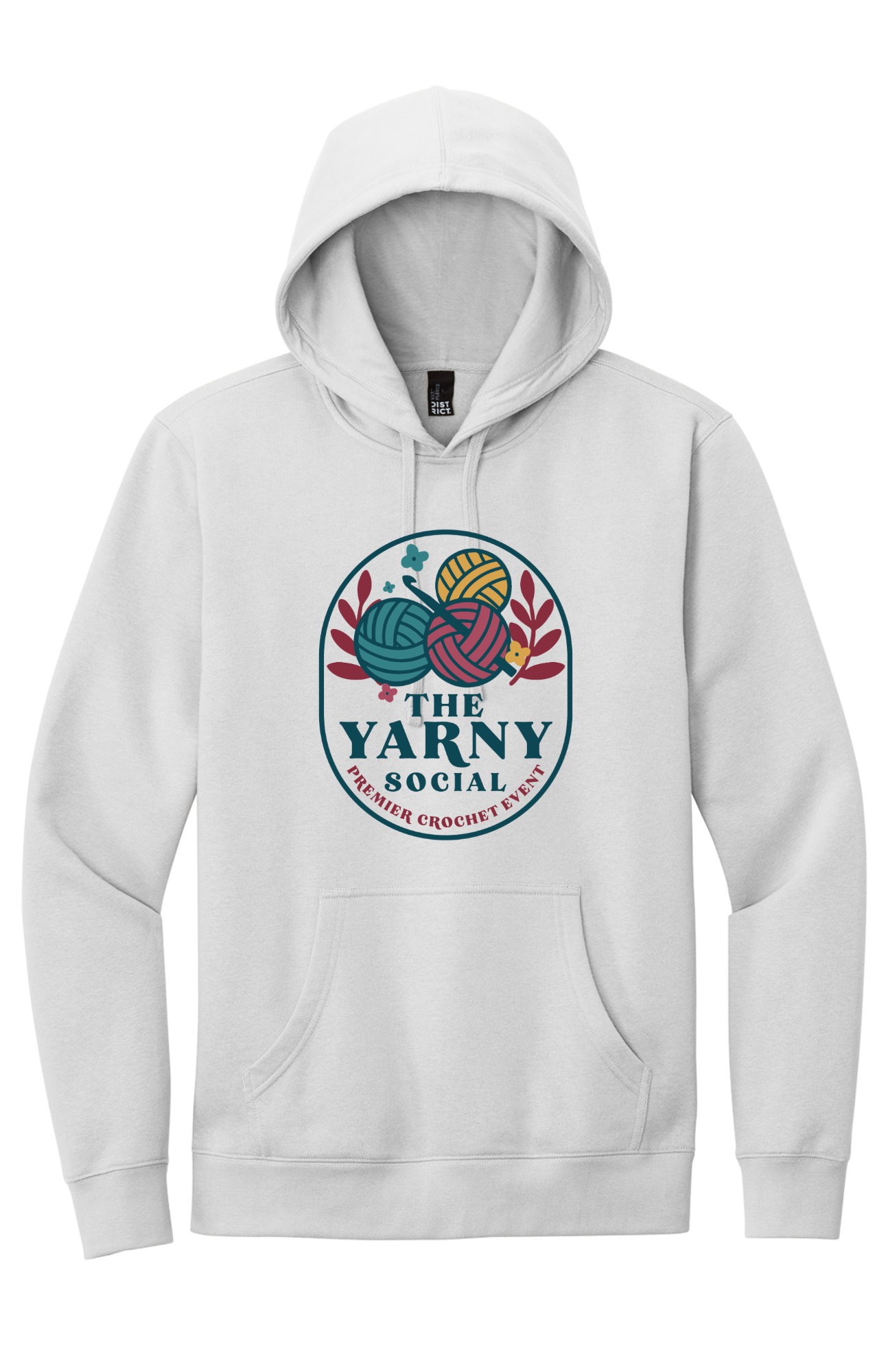 Yarny Social - Fleece Hoodie - White Smoke