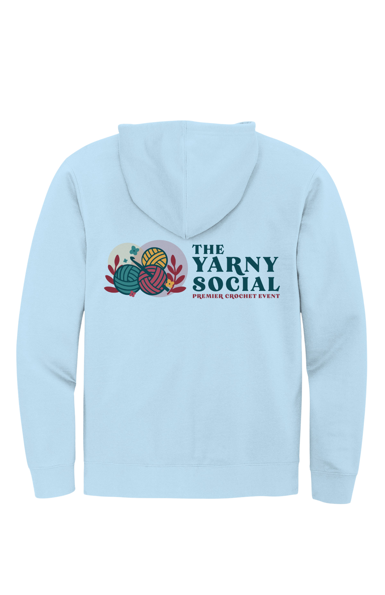 Yarny Social - Fleece Full Zip Hoodie - Ice Blue