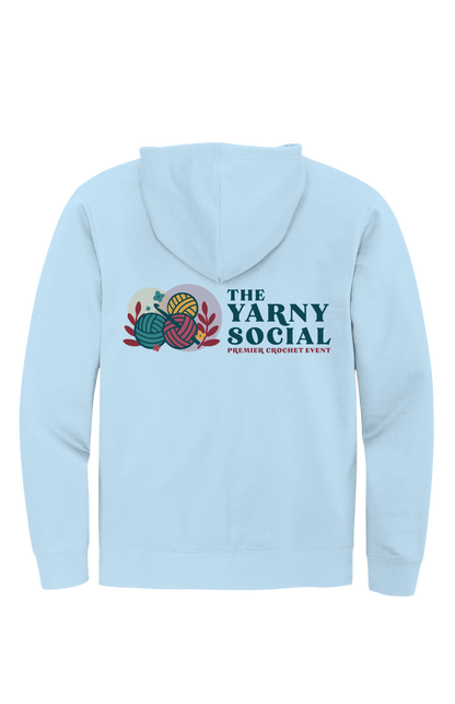 Yarny Social - Fleece Full Zip Hoodie - Ice Blue
