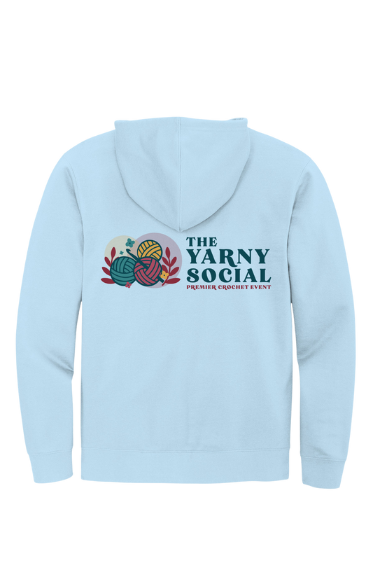 Yarny Social - Fleece Full Zip Hoodie - Ice Blue