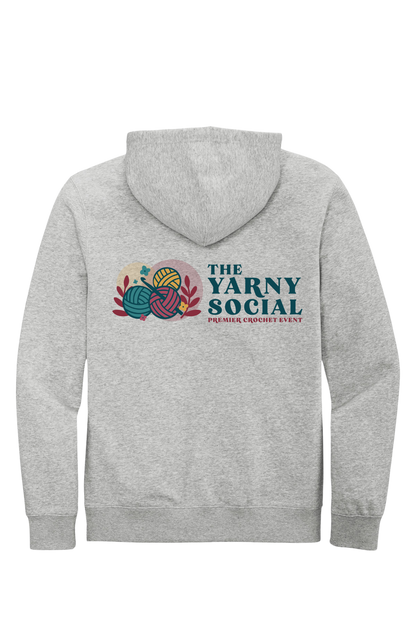 Yarny Social - Fleece Full Zip Hoodie - Light Grey Heather