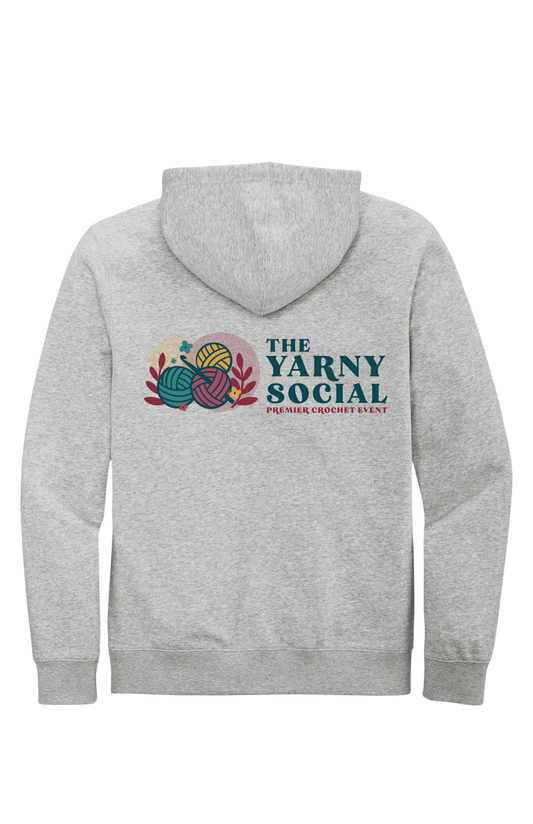 Yarny Social - Fleece Full Zip Hoodie - Light Grey Heather