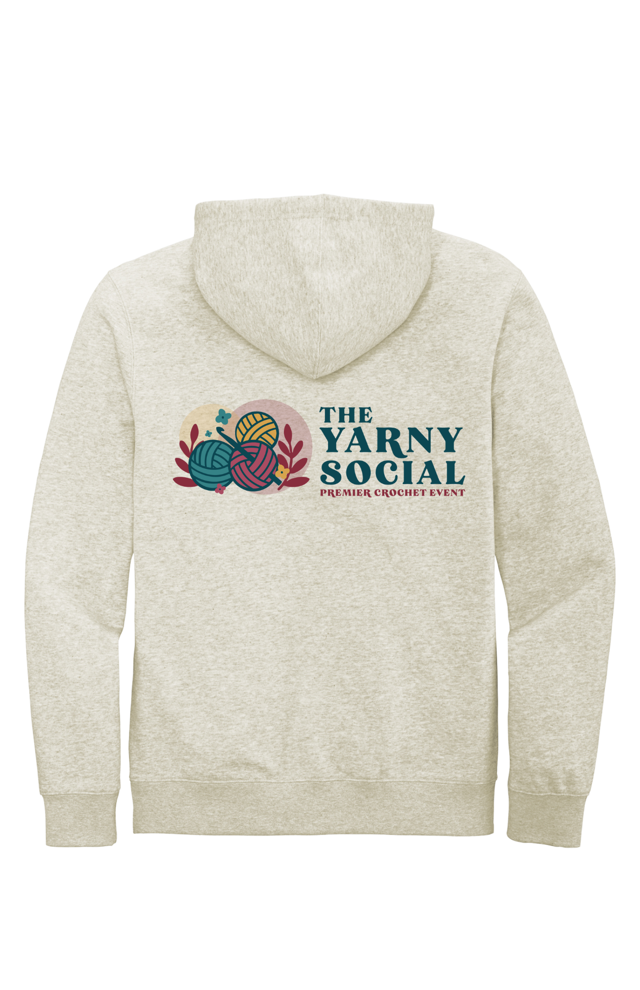 Yarny Social - Fleece Full Zip Hoodie - Oatmeal Heather