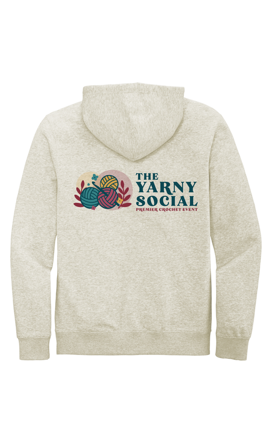 Yarny Social - Fleece Full Zip Hoodie - Oatmeal Heather