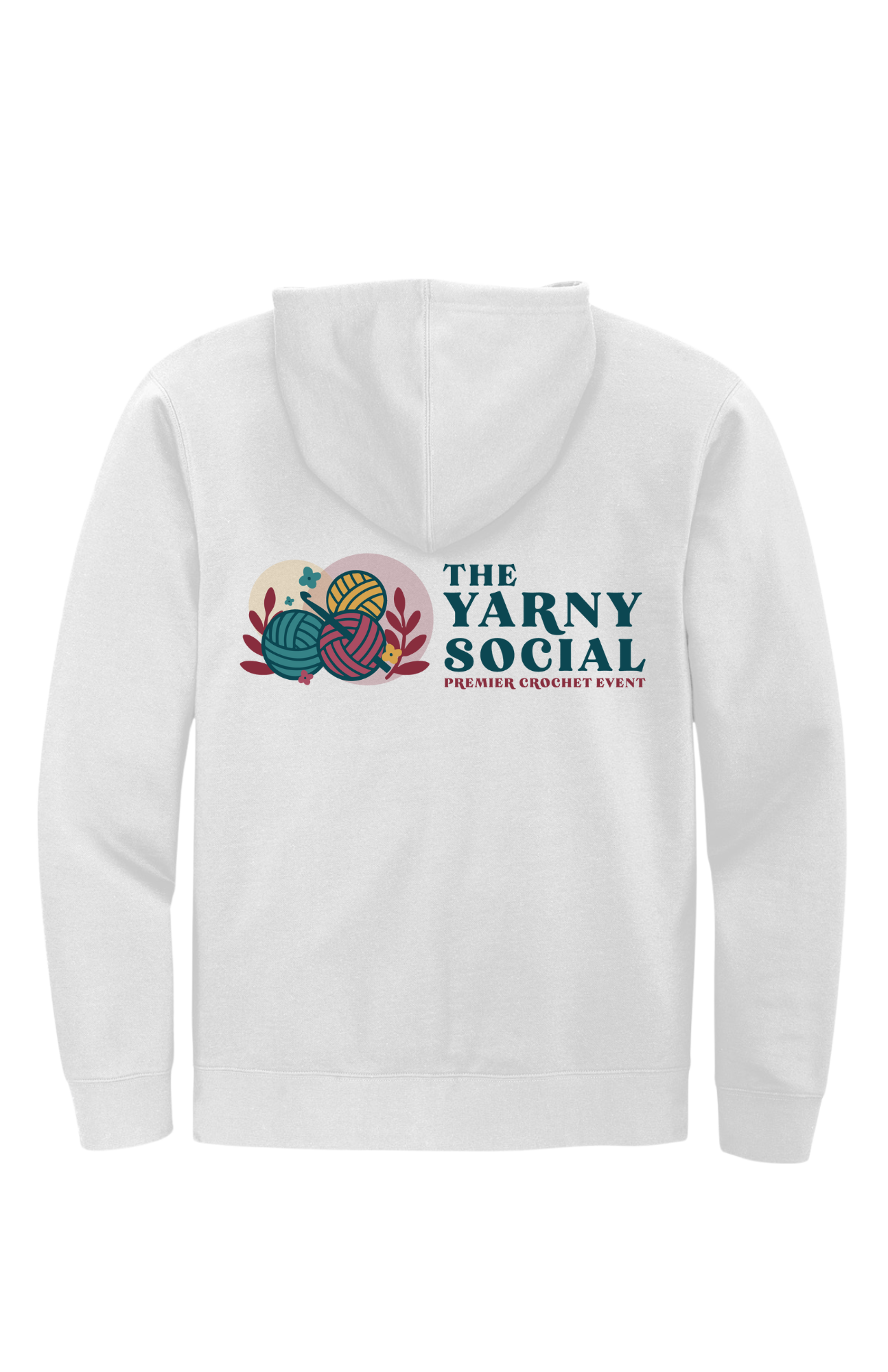 Yarny Social - Fleece Full Zip Hoodie - White