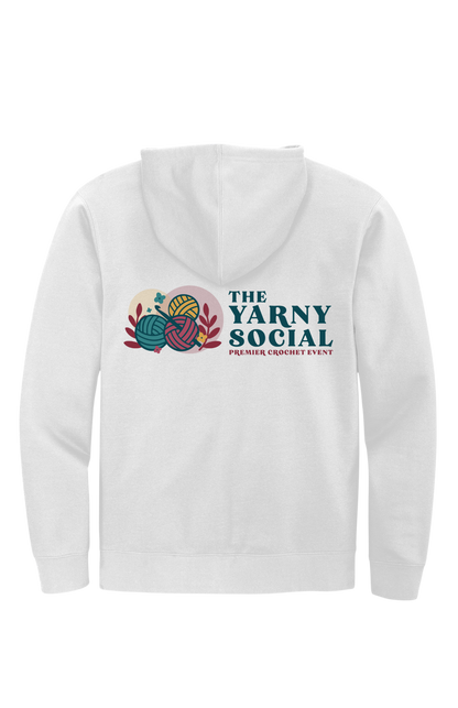 Yarny Social - Fleece Full Zip Hoodie - White