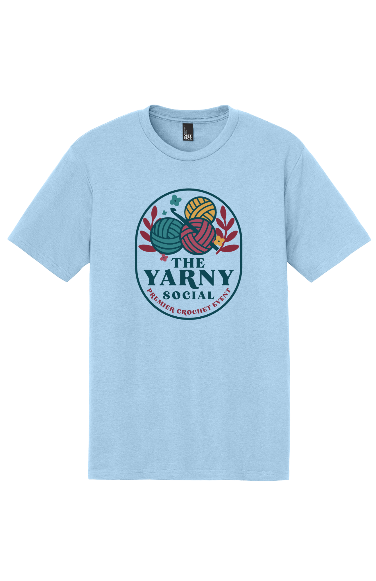 Yarny Social - Shot Sleeve Tee - Ice Blue