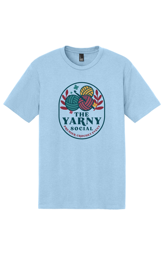 Yarny Social - Shot Sleeve Tee - Ice Blue